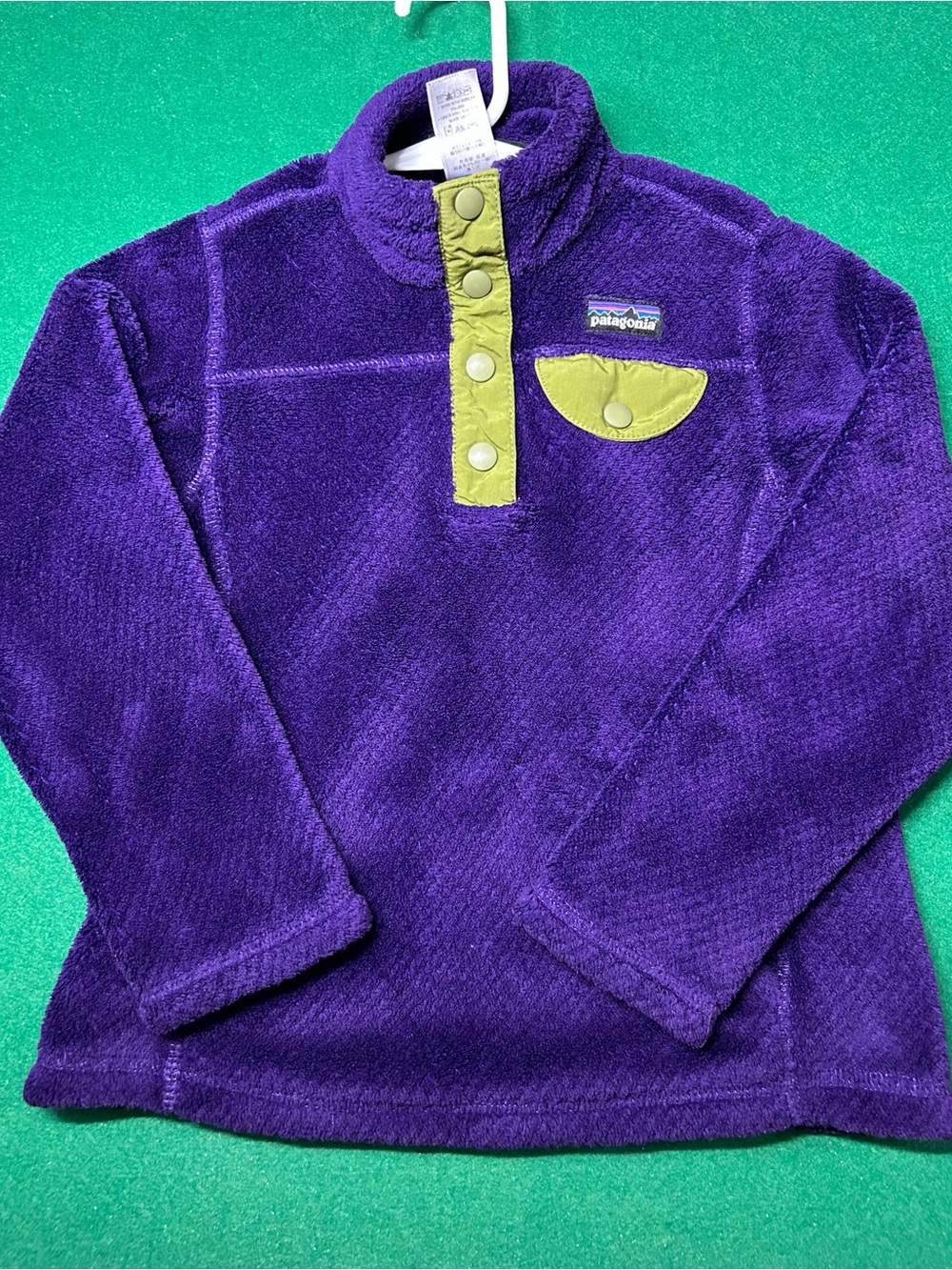 Patagonia Polartec Girls 1/4 Snap Fleece Purple XS (5-6)